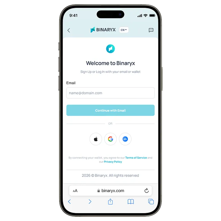 Step 1: Register on Binaryx