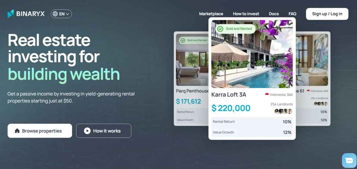 Binaryx Platform Landing