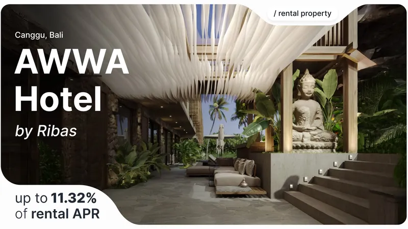 AWWA Hotel by Ribas: Пассивный доход от дизайнерского отеля с доходностью до 11,32% годовых в самом туристическом районе Бали