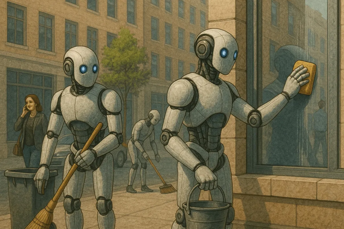 humanoid robots doing dirty work