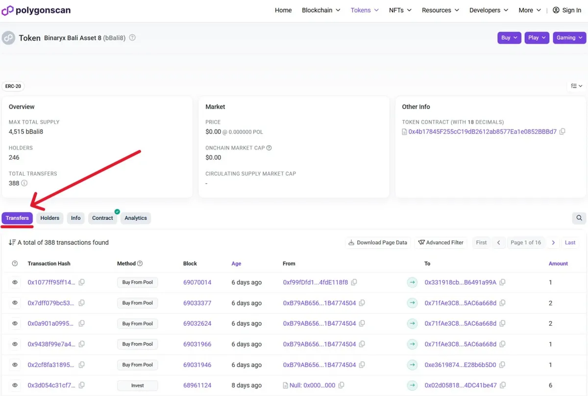 click on the "Transfers" tab