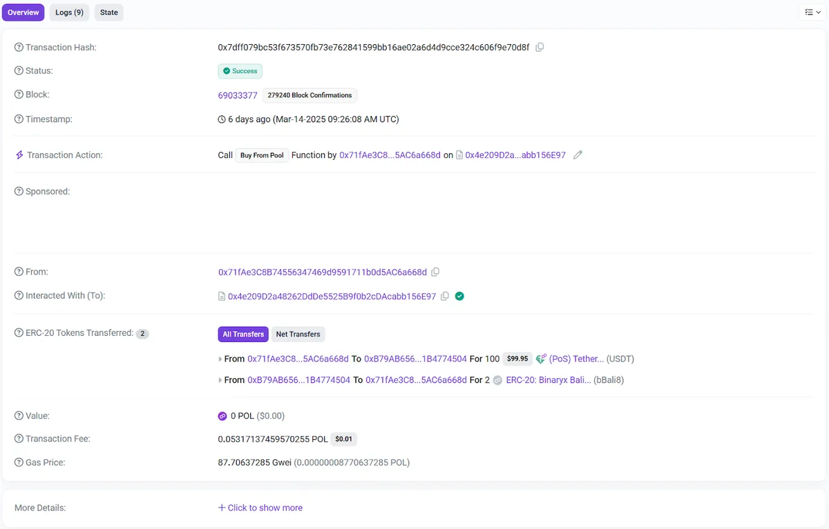 transaction overview
