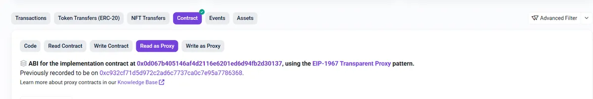 click the "Read as Proxy" section