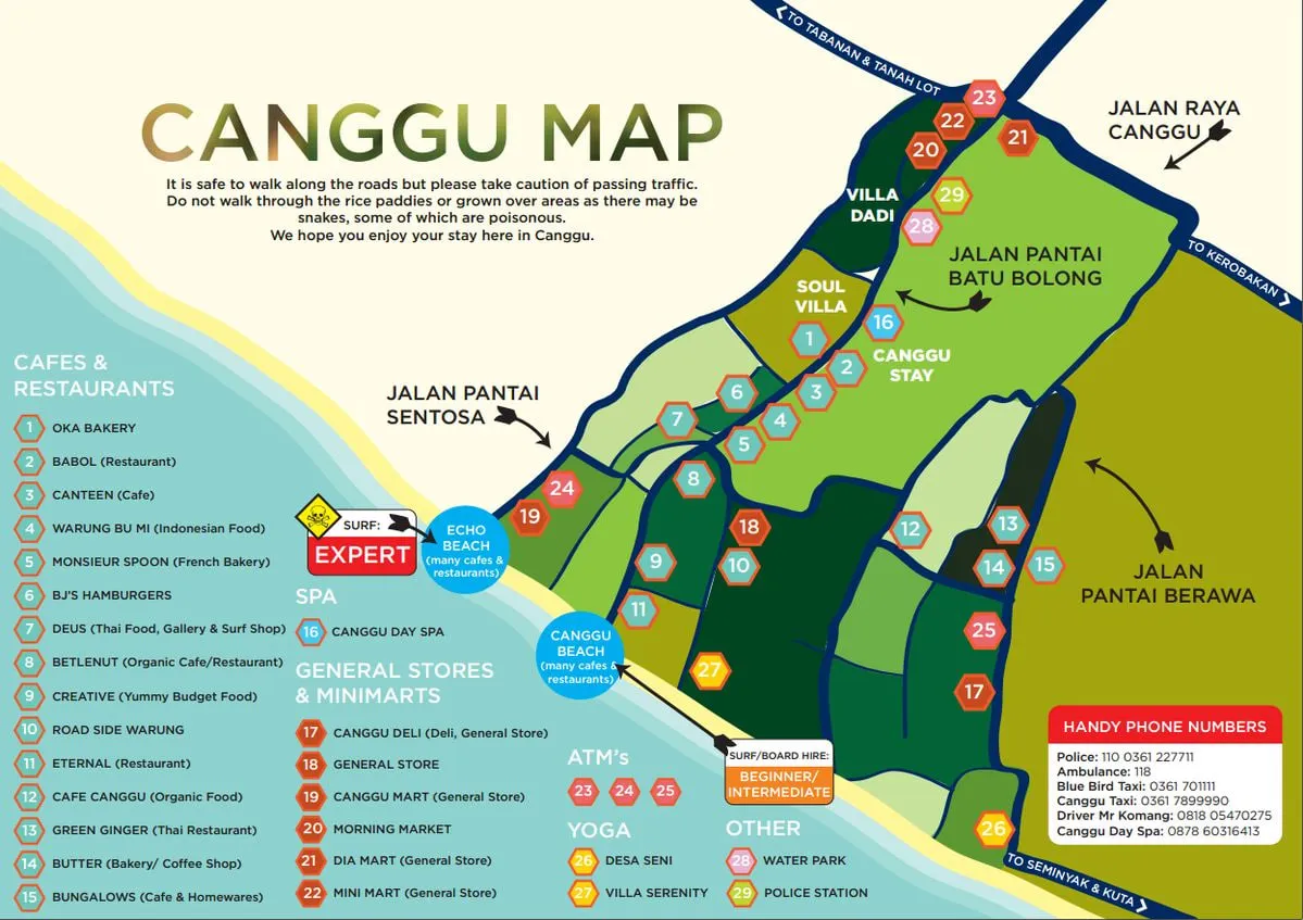 Canggu map from pinterest
