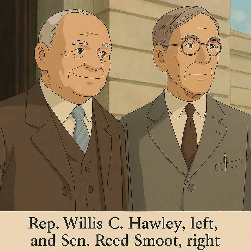 Smoot-Hawley Tariffs in ghibli style