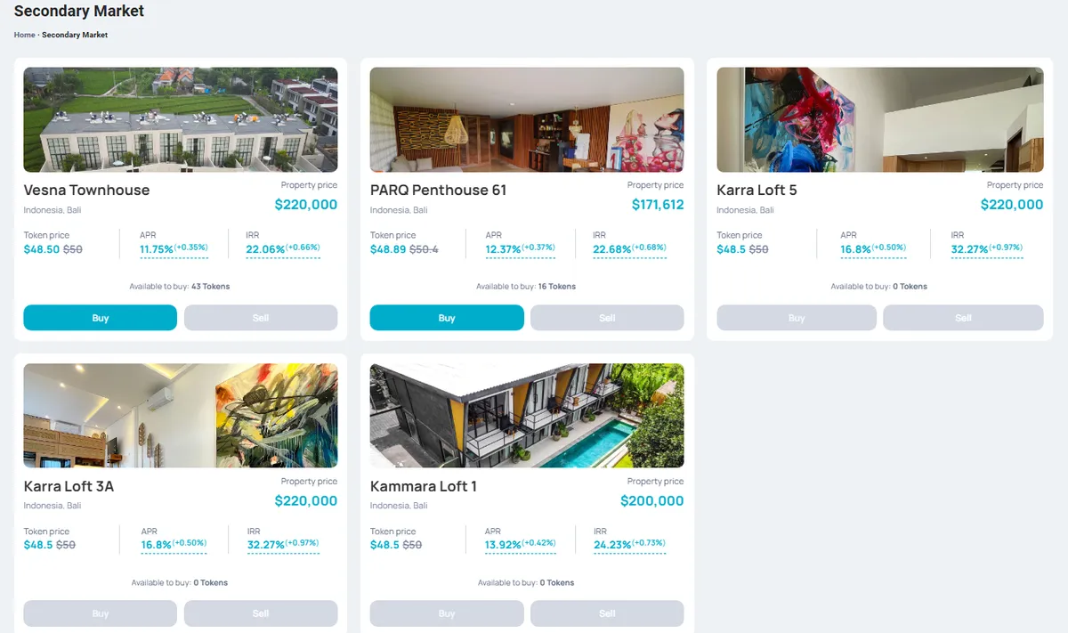 Binaryx Platfrom Secondary Market