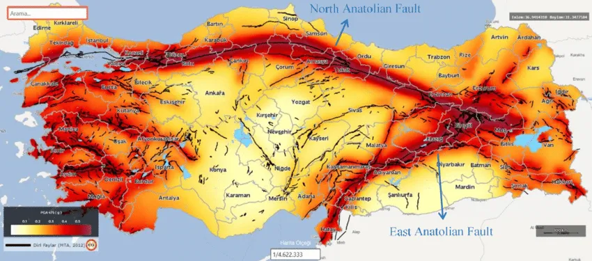 Seismic Map of Turkey