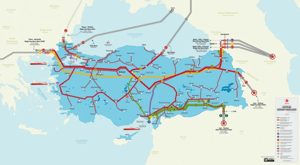Oil and gas pipelines in Turkey