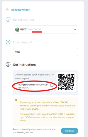 Top up your USDT balance to buy real estate tokens — 4