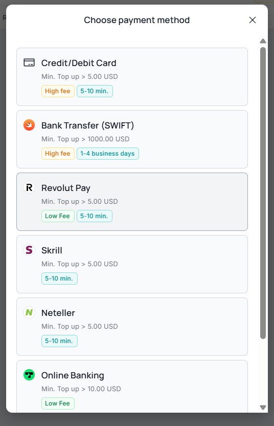 Step 2: Top up your balance — 27